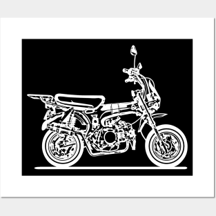 CT70 Minibike White Sketch Art Posters and Art